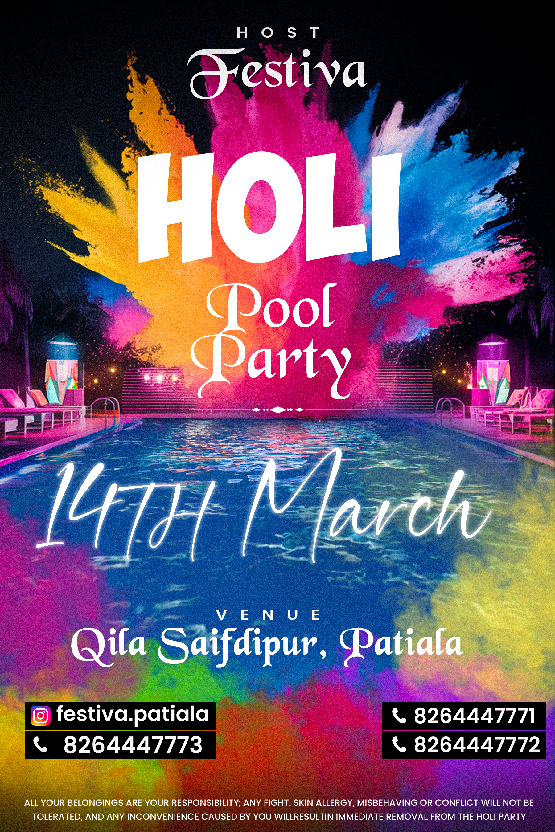 Holi festival event poster by KikTro